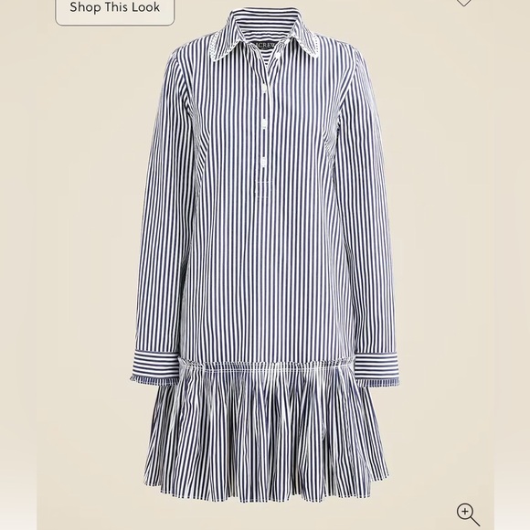 J. Crew Dresses & Skirts - J. Crew Amelia long-sleeve shirt-dress in striped cotton poplin Small NWT